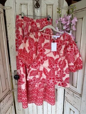 NWT Viral ‼️ Sugarlips Red Floral Top and skirt 2pc TOP L Skirt M